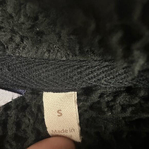 Hugs From Soft Surroundings Size S Cardigan Black Fleece Button Front Pocket - Picture 3 of 7